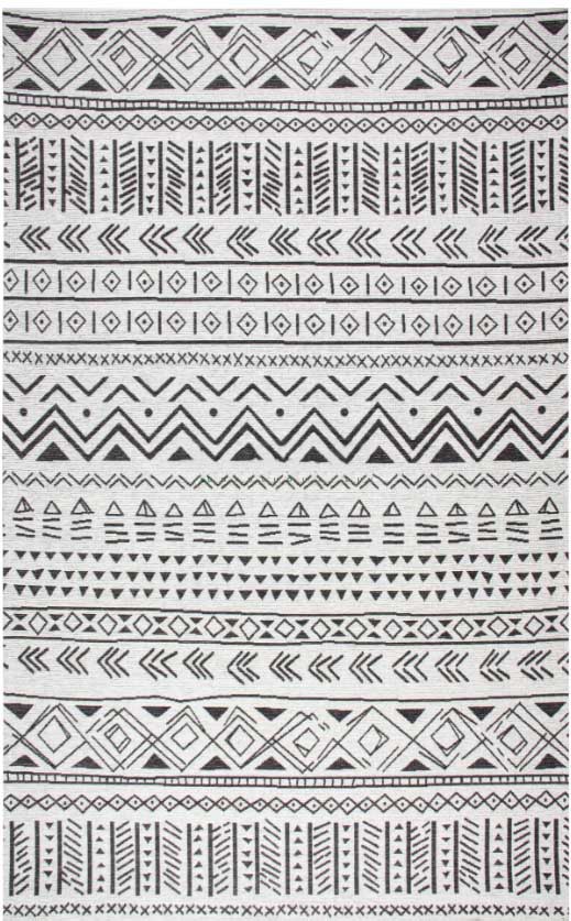 שטיח גיאומטרי שחור לבן