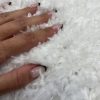 שטיח שאגי לבן עגול