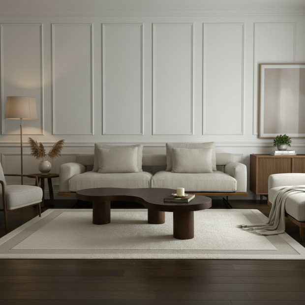 שטיח לולאות מסגרת לבן