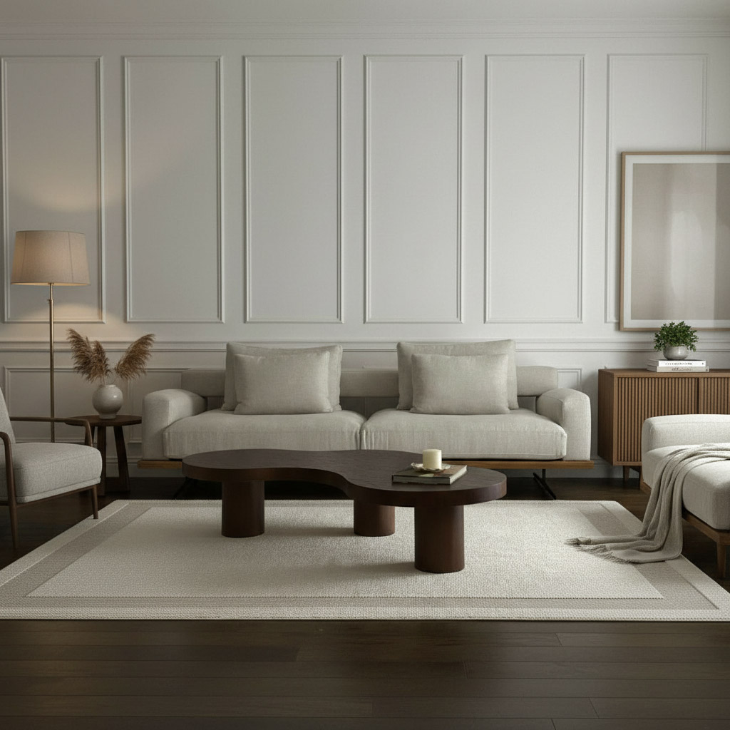 שטיח לולאות מסגרת לבן