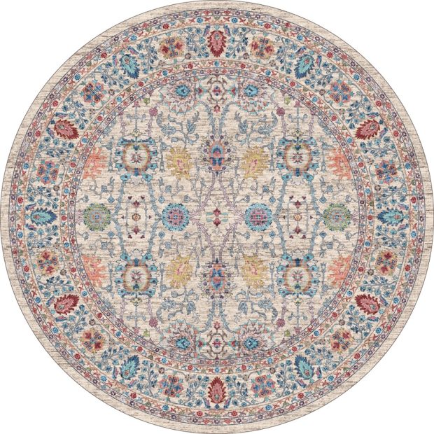 שטיח עגול דוגמה קלאסית צבעוני