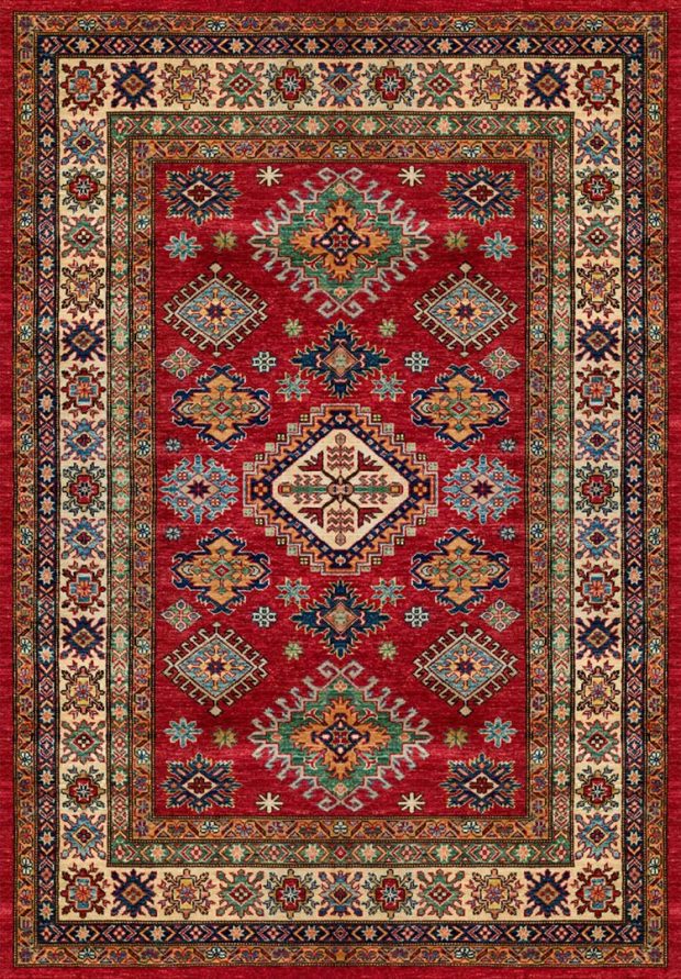 שטיח דוגמת קזאק אדום