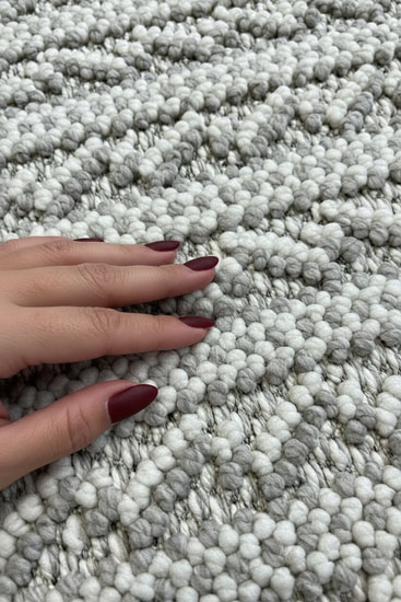 שטיח לולאות אפור לבן