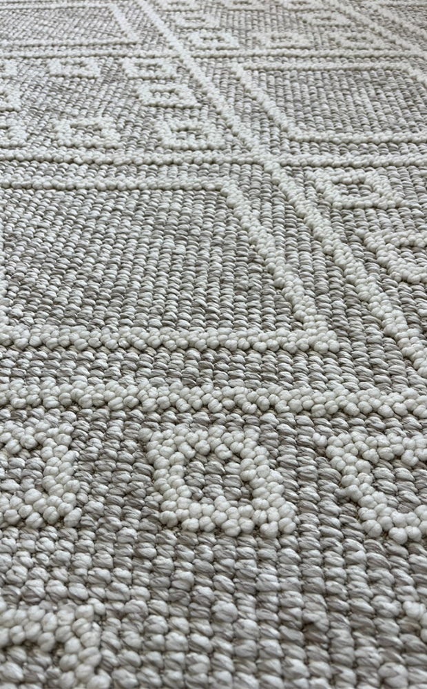 שטיח בוהו מעויינים אפור