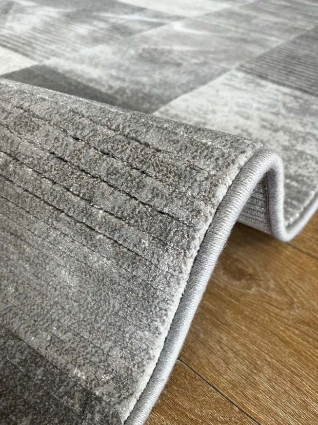 שטיח קוביות מודרני אפור