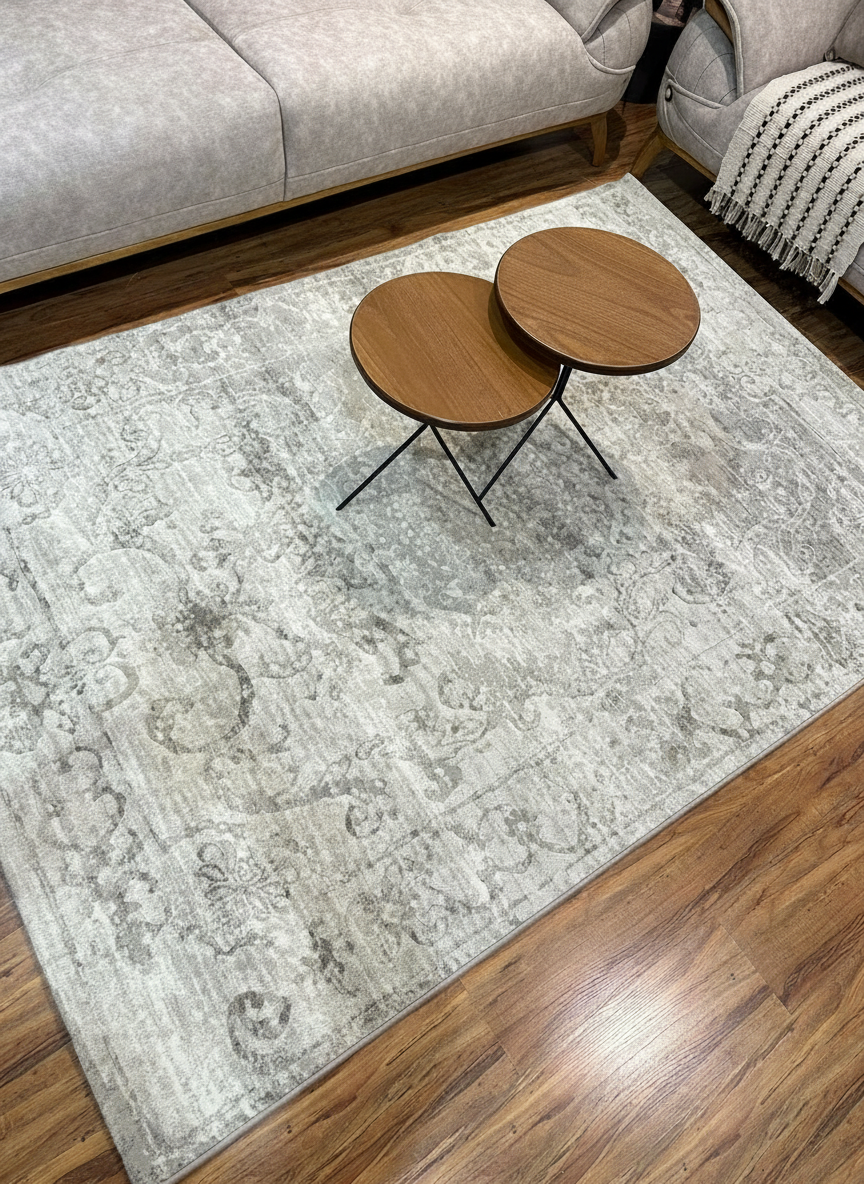 שטיח מדליון אפור