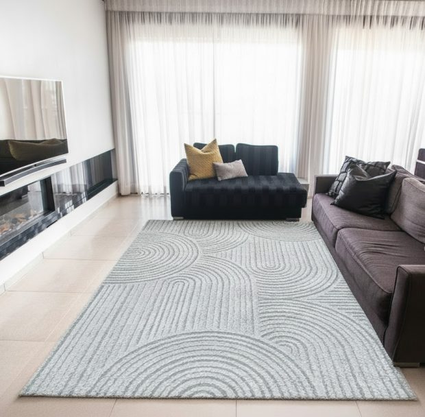 שטיח קשתות אפור בהיר