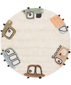 שטיח ילדים מכוניות עגול