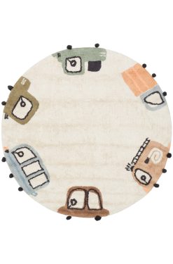 שטיח ילדים מכוניות עגול