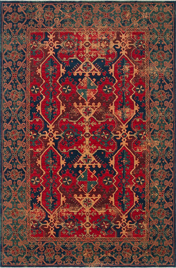 שטיח אתני צמר אדום