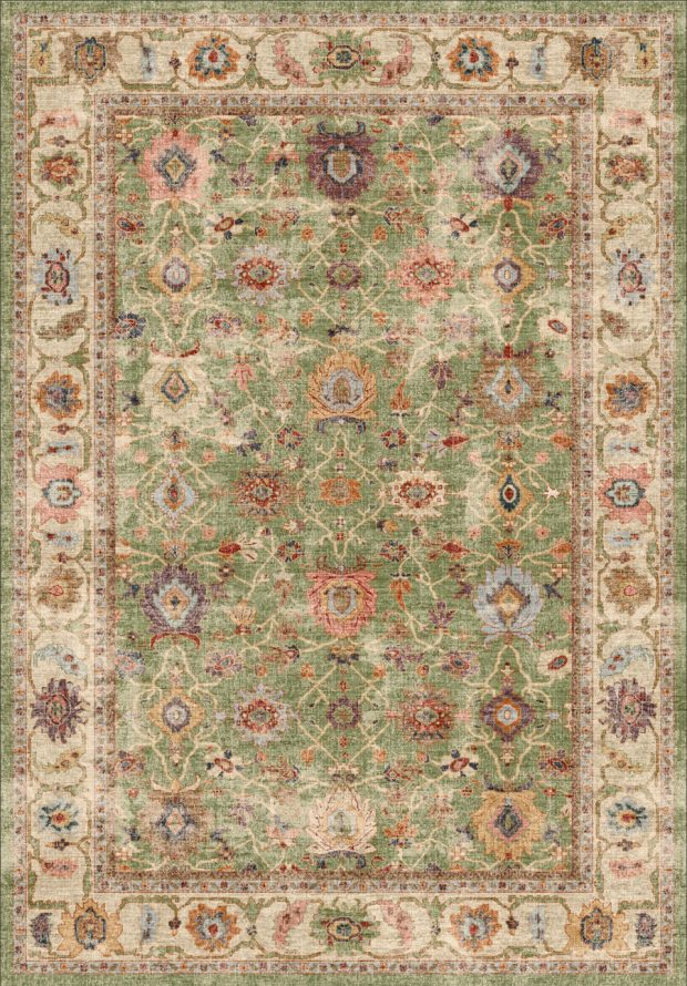 שטיח דוגמת זיגלר קלאסי ירוק