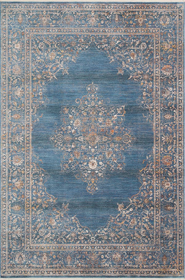 שטיח מדליון כחול