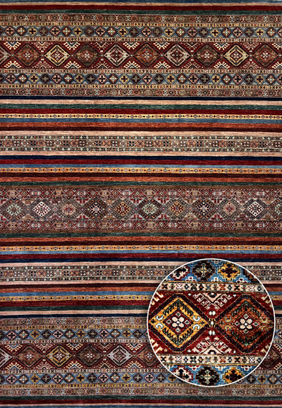 שטיח עבודת יד צבעוני אדום