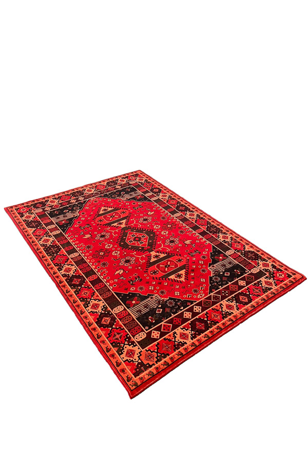 שטיח קשמיר וינטג' גווני אדום מעויין