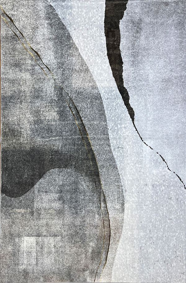 שטיח לוקה מודרני גלים גווני אור ושחור