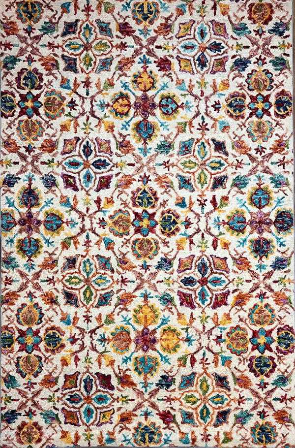 שטיח קשמיר וינטג' פרחוני צבעוני