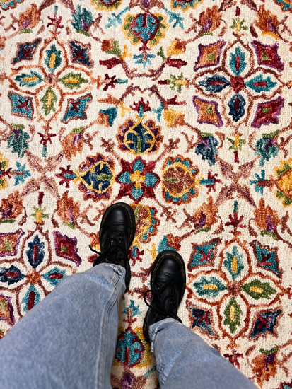 שטיח קשמיר וינטג' פרחוני צבעוני