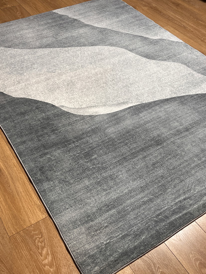 שטיח לוקה מודרני גלים בגווני אפור