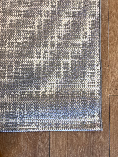 שטיח לולאות אפור לבן