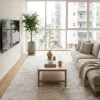 לגוס 913 מעונן, spacious, bright living room on the 10th floor of a contemporary apartment building, Scandi Neutrals, life...