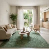 שטיח שיראז 02 OLIVE, Scandi Neutrals, lifestyle props, Soft Window Light.