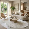 שטיח FLOW אמורפי דגם האסקי 01, Israeli Garden Apartment, lifestyle props, Soft, sunny daylight filtering through large gla...