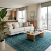 שטיח שיראז 03 LAGOON, Scandi Neutrals, lifestyle props, Soft Window Light.