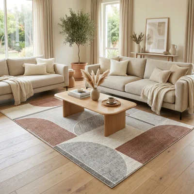 שטיח בלגי דגם בריסל 224, Modern Israeli Villa in Sharon area, Scandi Neutrals, styled props, Soft Window Light.