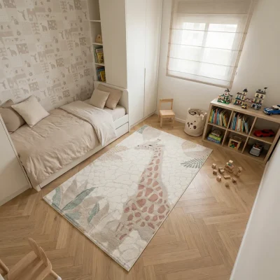 שטיח פיקולי 08, Israeli Children's Bedroom, Scandi Neutrals, lifestyle props, Soft Window Light.