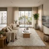 שטיח פלאפי אבן, Scandi Neutrals, Flat Cloudy Sky, lifestyle props.