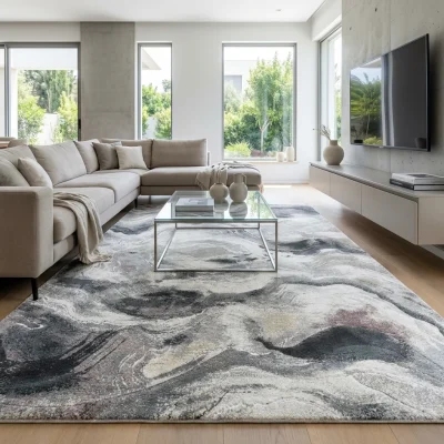 שטיח בלגי דגם בריסל 11, Modern Villa Living Room, Sharon Region, lifestyle props, Modern Israeli Villa Aesthetic, Bright C...