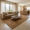 שטיח שיראז 03 ALMOND, Scandi Neutrals, lifestyle props, Soft Window Light.