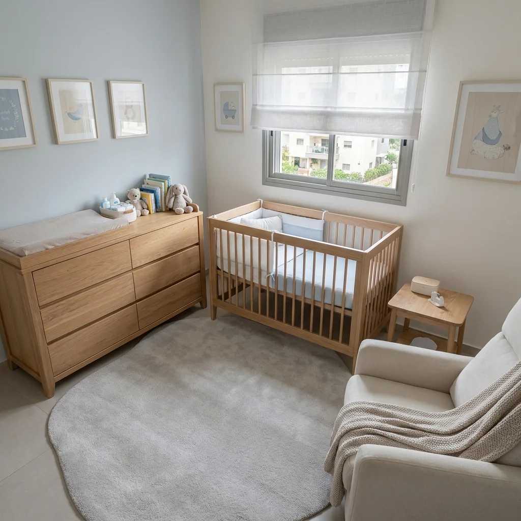שטיח FLOW אמורפי דגם ZEN 04 CONCRETE, Contemporary Israeli Baby Nursery, lifestyle props, Contemporary Israeli Nursery, So...