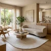 שטיח ALLOY 31042 אמורפי, Israeli Garden Apartment, lifestyle props, Soft, sunny daylight filtering through large glass doo...