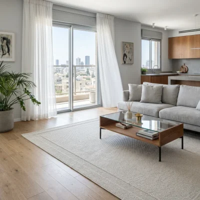 שטיח לולאות מסגרת דגם COZY 05 קרם XXL, Scandi Neutrals, Soft Window Light, lifestyle props.