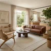 שטיח לולאות מסגרת דגם COZY 05 קרם, Israeli Garden Apartment, lifestyle props, Soft, sunny daylight filtering through large...