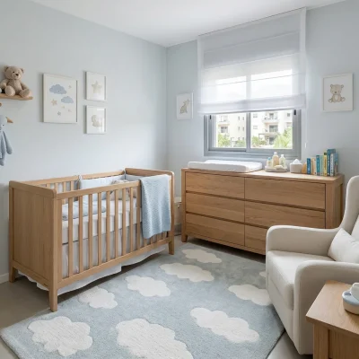 שטיח ילדים בונבון עננים 14, Contemporary Israeli Baby Nursery, lifestyle props, Contemporary Israeli Nursery, Soft Window ...