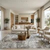 שטיח מודרני CLOUDY 3254-01, Open-plan living room in a high-quality Israeli home in central Israel, Soft Window Light, lif...