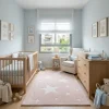 שטיח ילדים כוכבים ורוד, Contemporary Israeli Baby Nursery, lifestyle props, Contemporary Israeli Nursery, Soft Window Light.