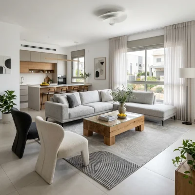 שטיח אלמנט 3001, lifestyle props, Refined Contemporary Israeli Aesthetic, Dreamy Morning Glow.