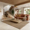 שטיח חבל/צמר טבעי מעוצב נטורל 22, Earthy Organic, lifestyle props, Dreamy Morning Glow.