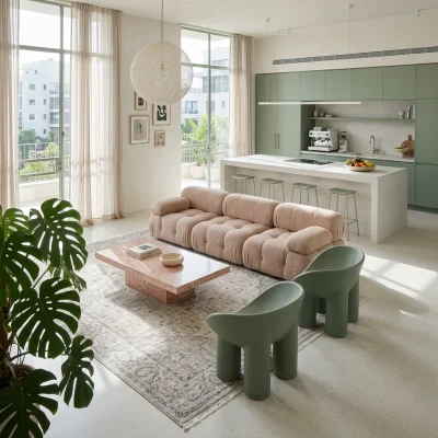 שטיח סופר וינטג׳ PERU 17, lifestyle props, Playful Luxury Modern, Soft Natural Mediterranean Afternoon Daylight.