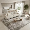 שטיח מארה גוון אפורXXL MARA 392, Spacious open-plan contemporary Israeli living room with integrated kitchen, Soft, natura...