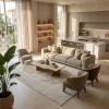 שטיח מודרני MOON 4676-02, Curated Artisanal Modern, Soft Mediterranean afternoon daylight, lifestyle props.