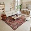 שטיח וינטג' קשמיר 92 XXL, Spacious open-plan contemporary Israeli living room with integrated kitchen, Soft, natural Medit...