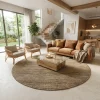 שטיח חבל/צמר מעוצב עגול 22, Earthy Organic, lifestyle props, Dreamy Morning Glow.