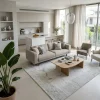 לגוס 20 קרם אפור, Curated Artisanal Modern, Soft Mediterranean afternoon daylight, lifestyle props.