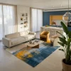 שטיח לוקה LUCCA 240, Curated Artisanal Modern, Soft Mediterranean afternoon daylight, lifestyle props.